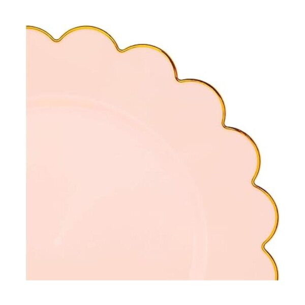 Platos festoneados suministros de fiesta rosa 9_5