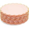 Platos festoneados suministros de fiesta rosa 9_4