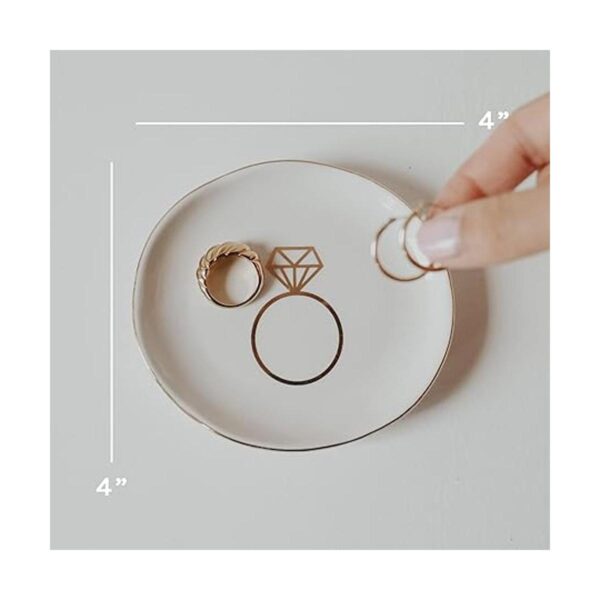 Plato de joyería moteada de oro blanco Bandeja circular_6