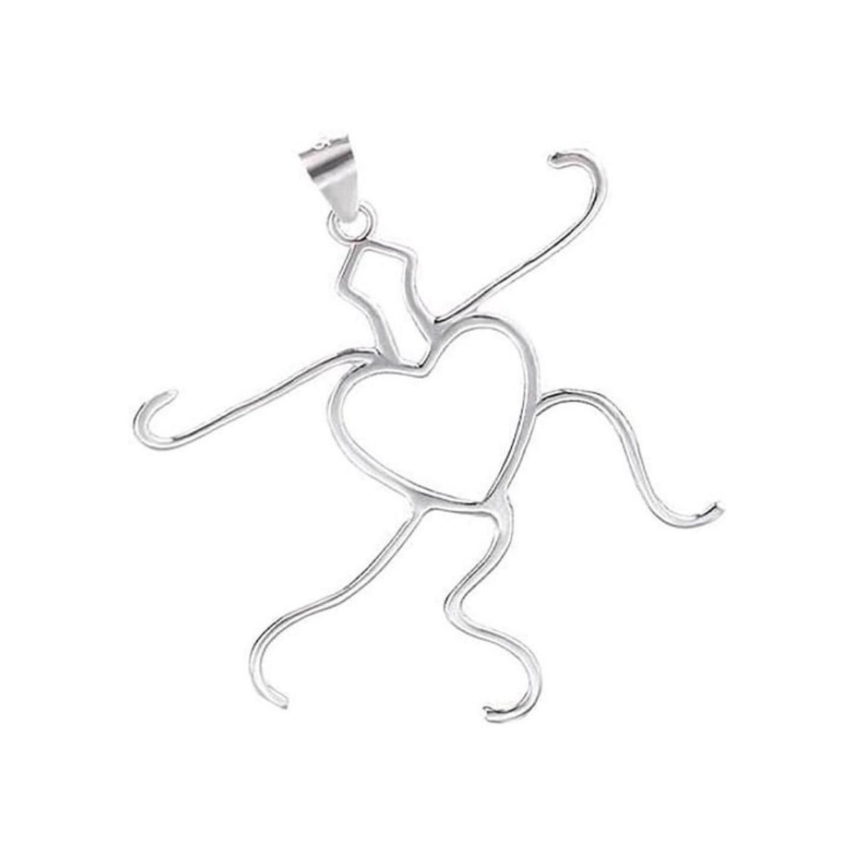Plata 925 sólida 5 garras colgante en blanco corazón forma