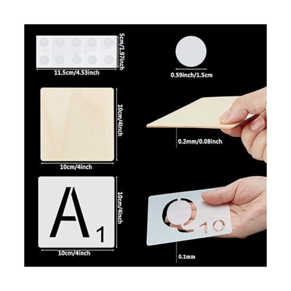 Plantillas para azulejos de 26 piezas de 4.0 in con letras