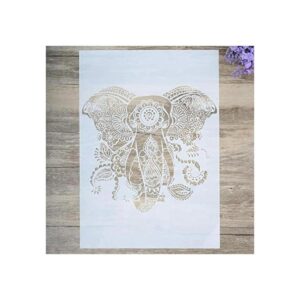 Plantilla decorativa de elefante para pintar en paredes_1