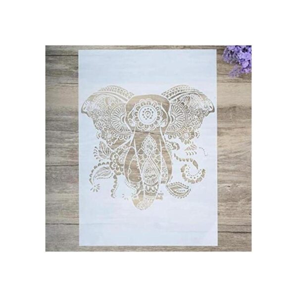 Plantilla decorativa de elefante para pintar en paredes_1