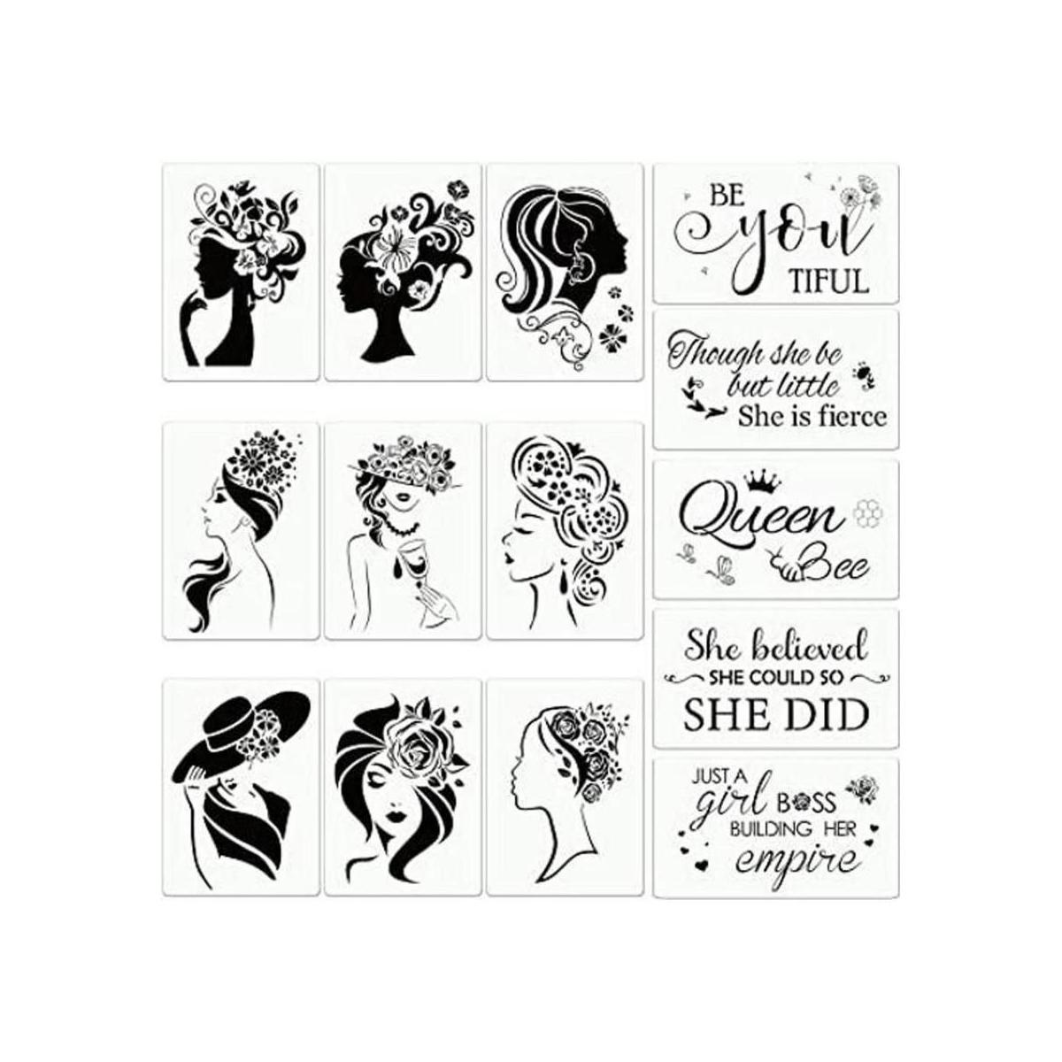Plantilla de pintura para mujer 14 piezas para mujer