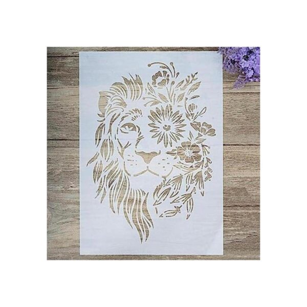 Plantilla decorativa de león para pintar en paredes_1