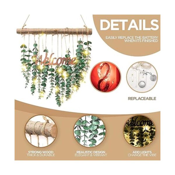 Plantas artificiales de eucalipto para colgar en la pared