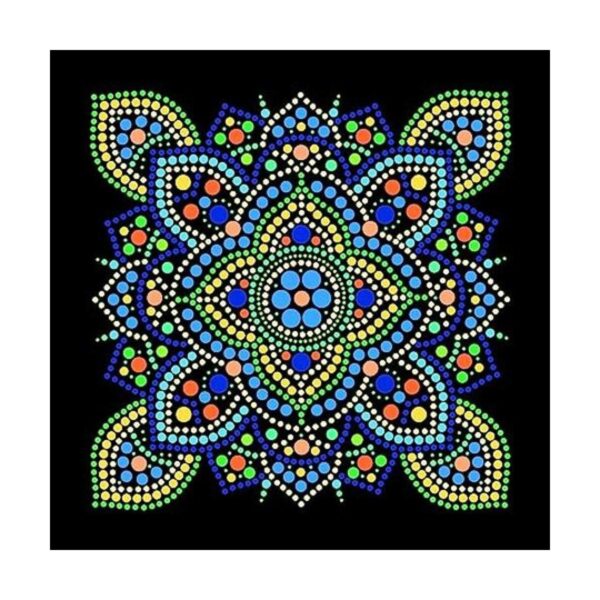 Plaid Kit de lunares moderno tradicional de mandala_1