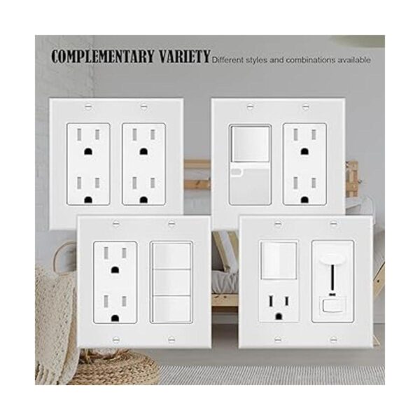 Placa frontal eléctrica de pared de 2 bandas para