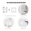 Placa frontal eléctrica de pared de 2 bandas para