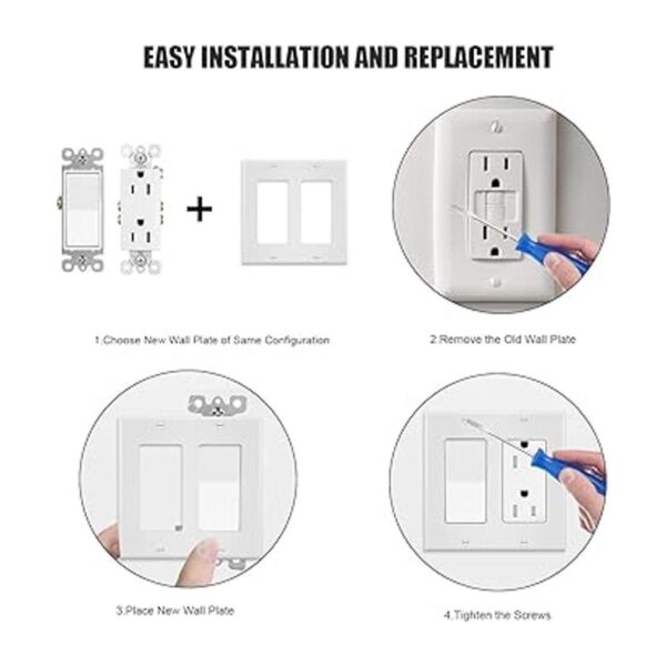Placa frontal eléctrica de pared de 2 bandas para