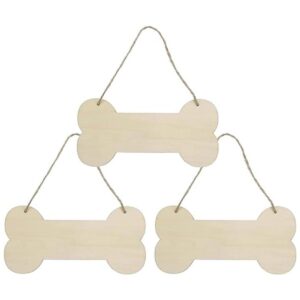 Placa de madera de hueso para perro 3 unidades de placa