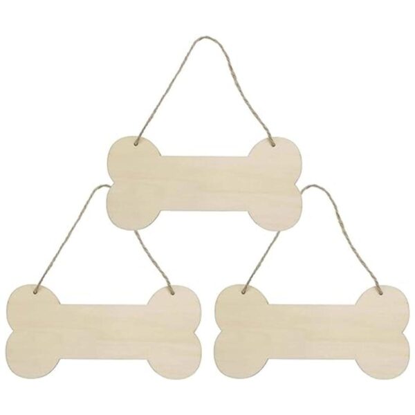Placa de madera de hueso para perro 3 unidades de placa