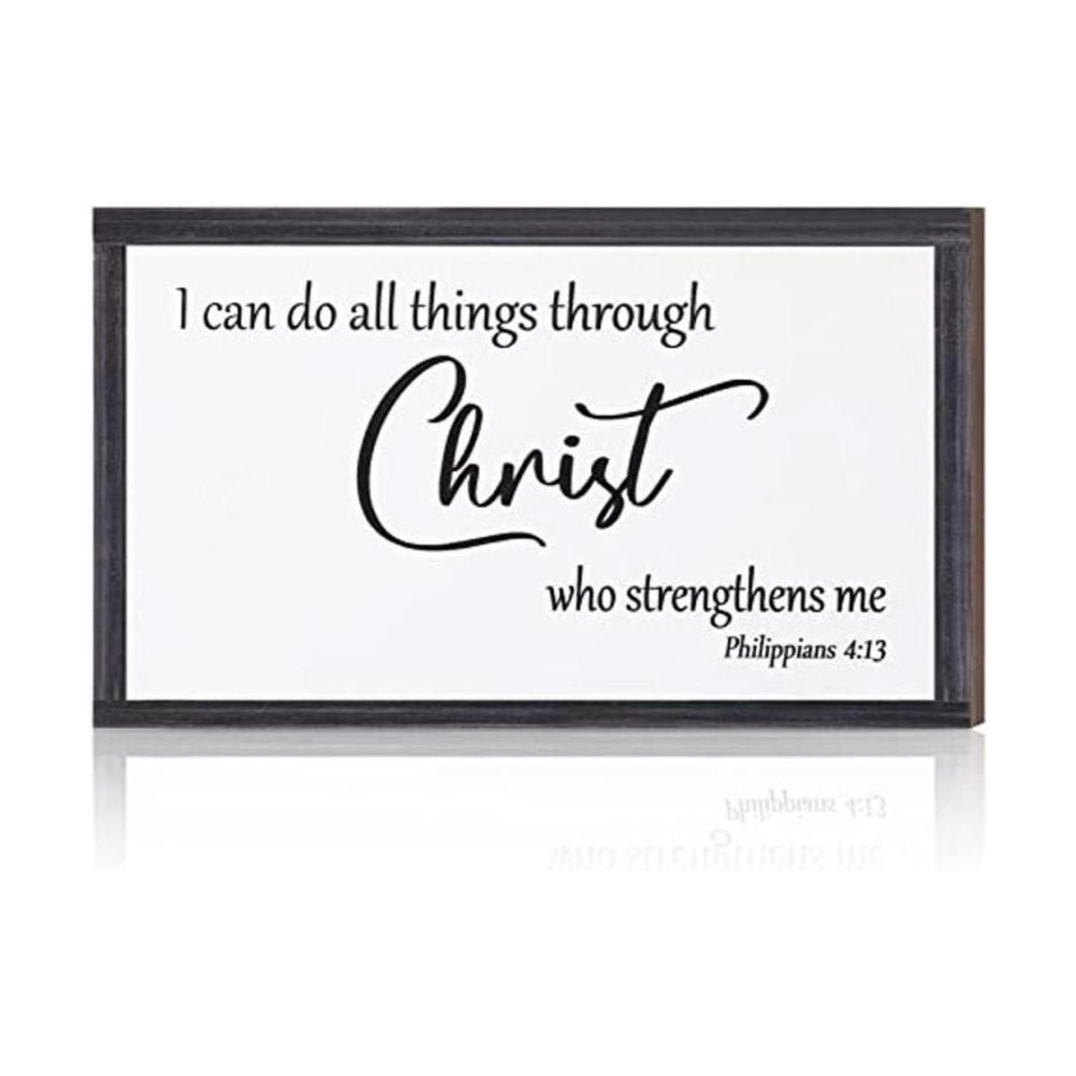 Placa de madera para colgar en la pared cristiana con