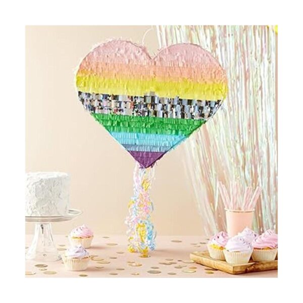 Piñata pequeña con forma de corazón pastel para decoración_2