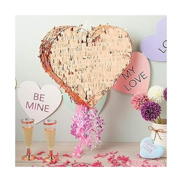 Piñata pequeña de cuerda de corazón para San Valentín_2