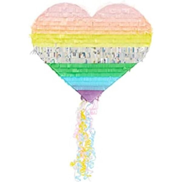 Piñata pequeña con forma de corazón pastel para decoración_1
