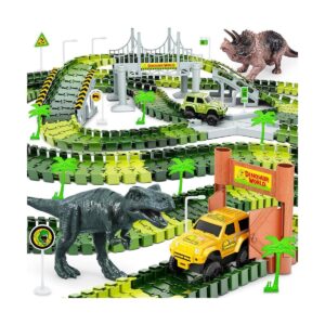 Pistas de dinosaurios 185 piezas crean una carrera_1