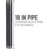 Pipe Décor Tubería de acero de 2.0 in x 18.0 in