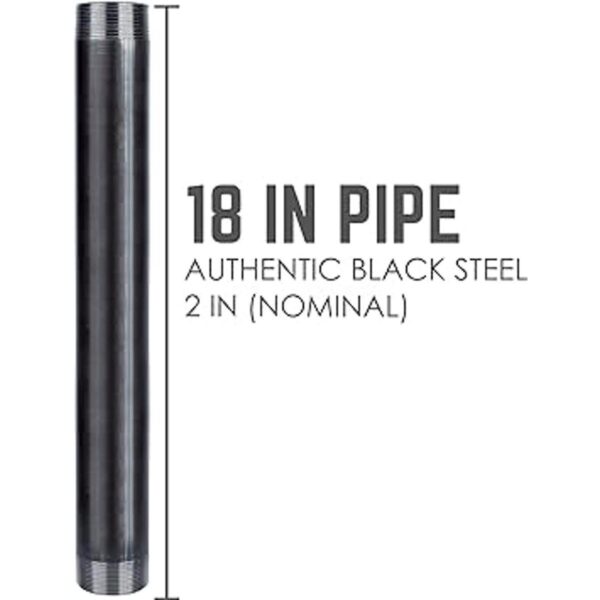 Pipe Décor Tubería de acero de 2.0 in x 18.0 in