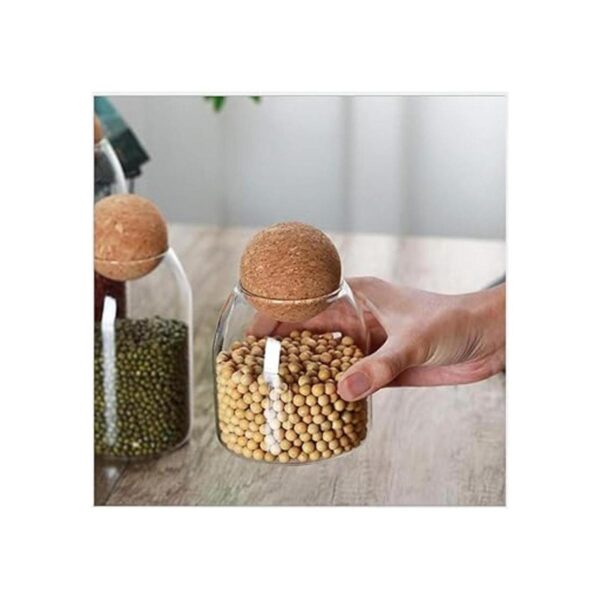 Piscepio Tarro de vidrio con tapa de madera tarro de bola