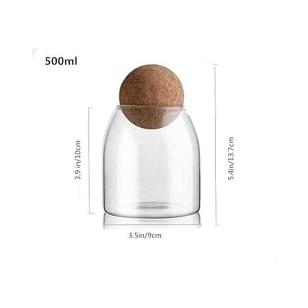Piscepio Tarro de vidrio con tapa de madera tarro de bola