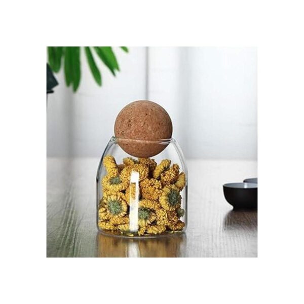 Piscepio Tarro de vidrio con tapa de madera tarro de bola