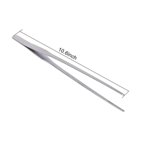 Pinzas extra largas de acero inoxidable pulido de 10.6