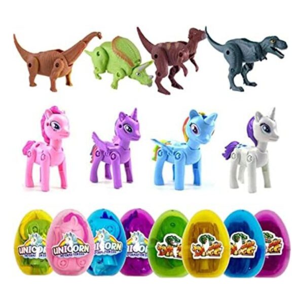 Pinkiwine 8 Pack Jumbo Unicorn Dinosaur Deformation Eggs_1