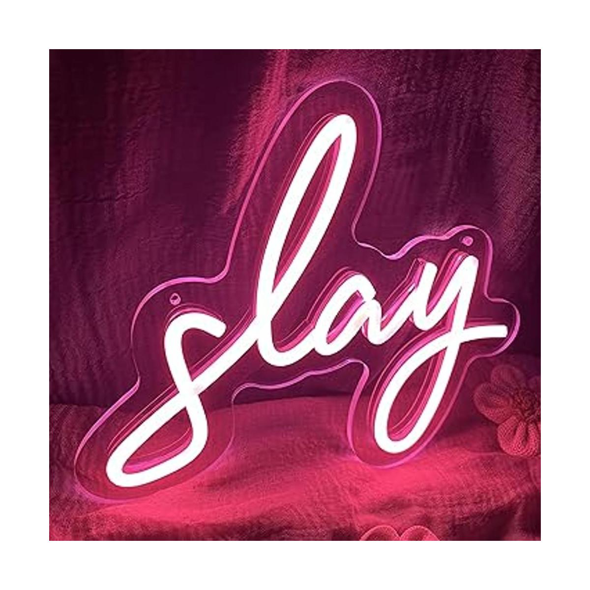 Pink Slay Letrero de neón para decoración de pared