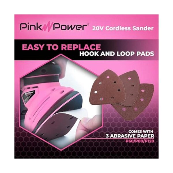 Pink Power Lijadora de detalles para carpintería lijadora
