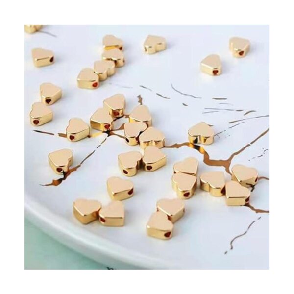 Pinhoollgo 200 cuentas espaciadoras en forma de corazón