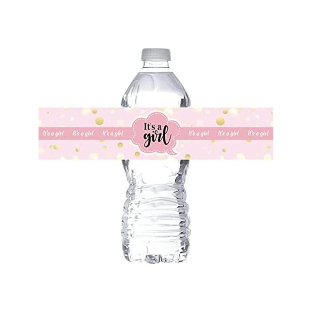 Pink Its A Girl Pegatinas para botella de agua diseño
