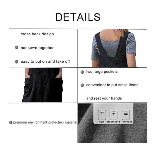 Pinafore Delantal de espalda cruzada para mujer con