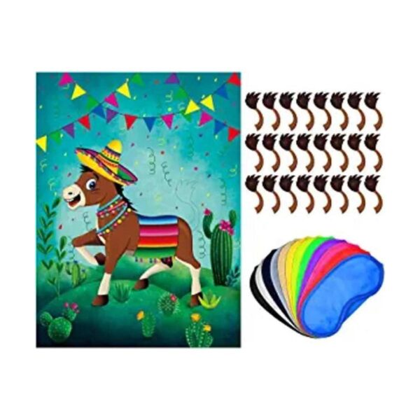 Pin The Tail On The Donkey Party Game póster de juego de