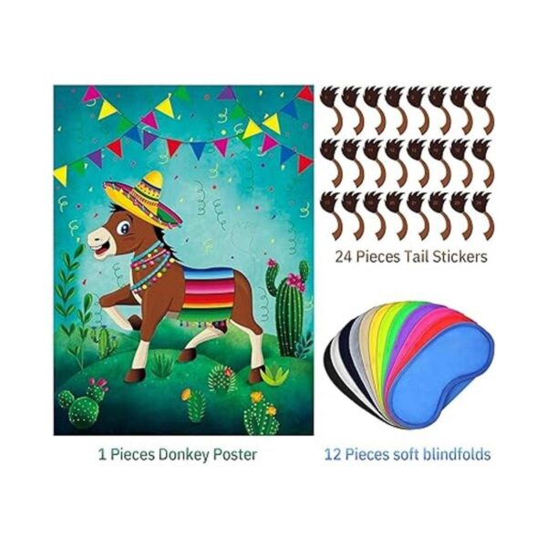 Pin The Tail On The Donkey Party Game póster de juego de