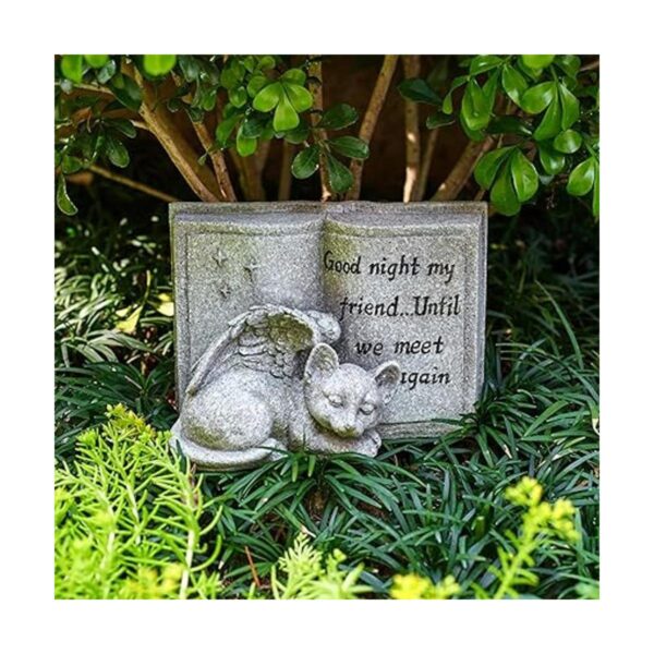 Piedras conmemorativas de ángel de gato marcadores de