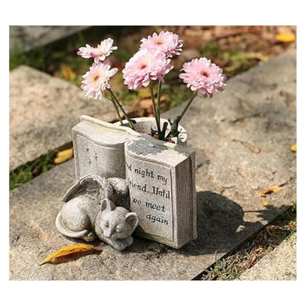 Piedras conmemorativas de ángel de gato marcadores de