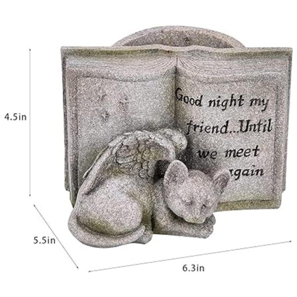 Piedras conmemorativas de ángel de gato marcadores de