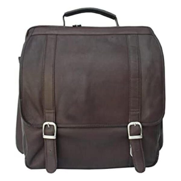 Piel Cuero Vertical Mochila Ordenador Chocolate 2620_1