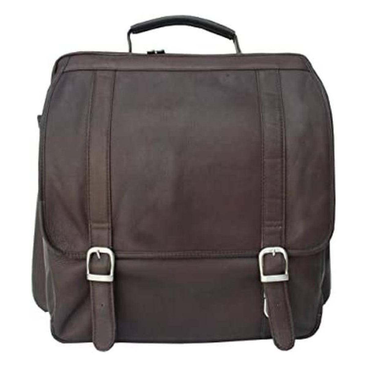 Piel Cuero Vertical Mochila Ordenador Chocolate 2620