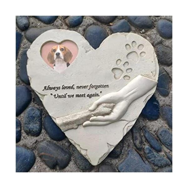 Piedras conmemorativas para perros en forma de corazón con_1