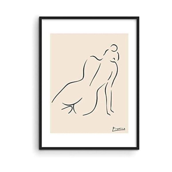 Picasso Dibujo de línea abstracta para mujer arte de_1