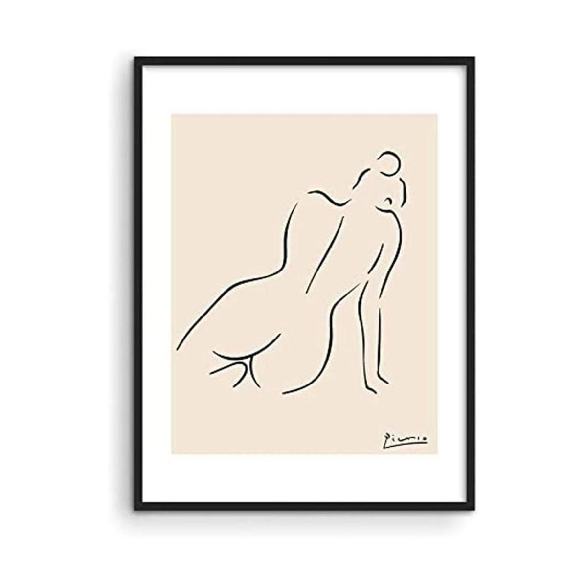 Picasso Dibujo de línea abstracta para mujer arte de