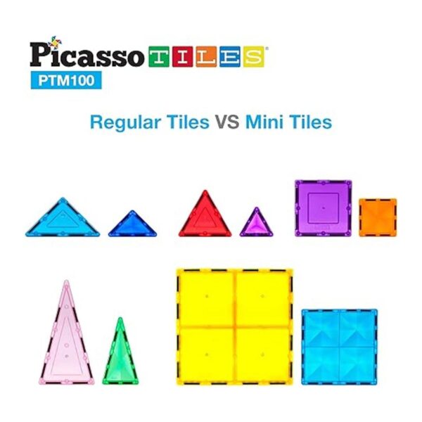 PicassoTiles Juego de 100 unidades de bloques de_6