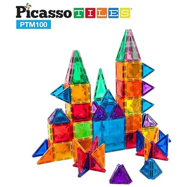 PicassoTiles Juego de 100 unidades de bloques de_4