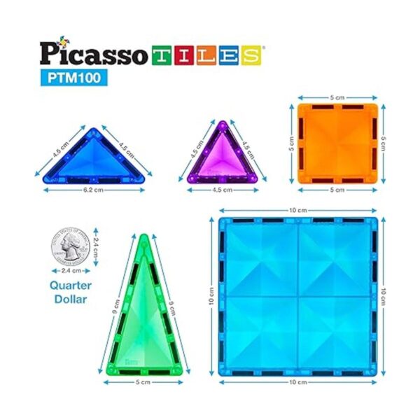 PicassoTiles Juego de 100 unidades de bloques de_5