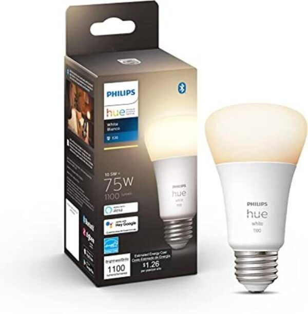 Philips Hue Bombilla inteligente blanca base mediana A19_1