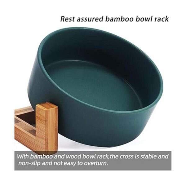 Petygooing Ceramic Dog Cat Bowl Dish with Stand for Food_5