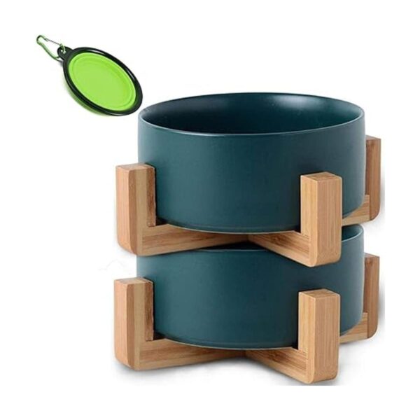 Petygooing Ceramic Dog Cat Bowl Dish with Stand for Food_1