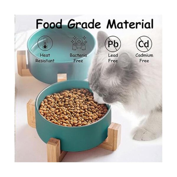 Petygooing Ceramic Dog Cat Bowl Dish with Stand for Food_3